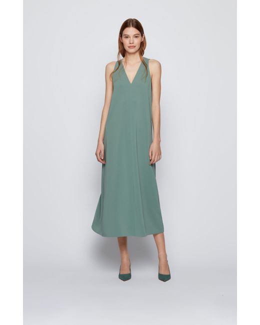 BOSS by HUGO BOSS Suède Schoenen Van Italiaanse Suède Met Open Hiel En  Spitse Neus in het Groen - Lyst