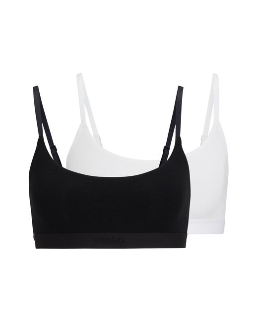HUGO Black Two-pack Of Bralettes In Stretch Modal