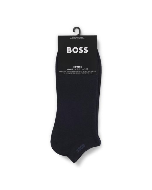 Boss Blue Two-Pack Of Ankle-Length Socks for men