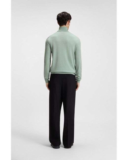 HUGO Regular-Fit Rollkragenpullover Aus Schurwolle in Green für Herren