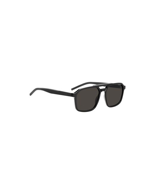 HUGO Black Double-Bridge Sunglasses for men