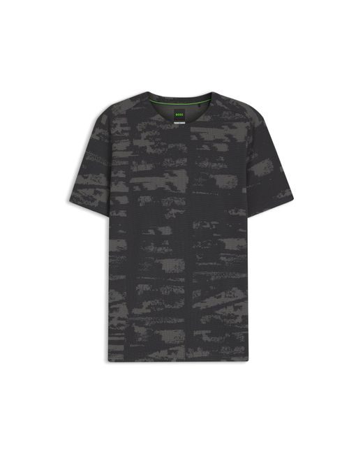 Boss Black Active Slim-Fit T-Shirt With Jacquard Pattern for men