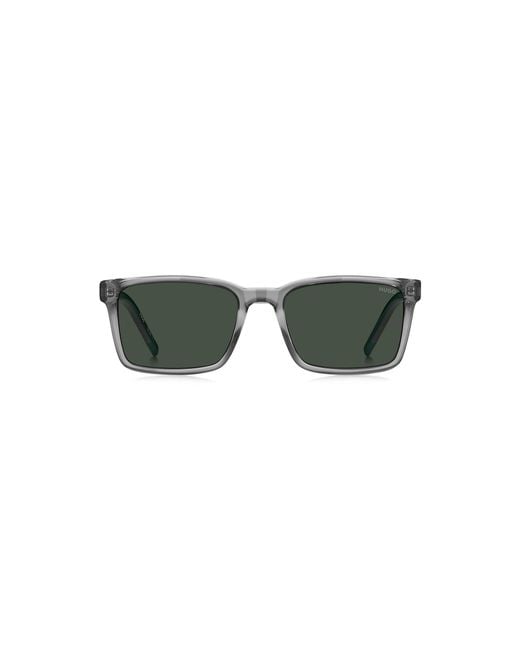HUGO Green Transparent- Sunglasses With Patterned Temples for men