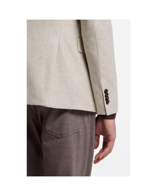 Boss Natural Patterned Slim-Fit Blazer for men