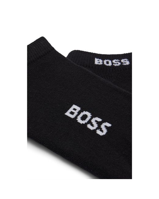 Boss Black Two-Pack Of Cotton-Blend Logo Ankle Socks
