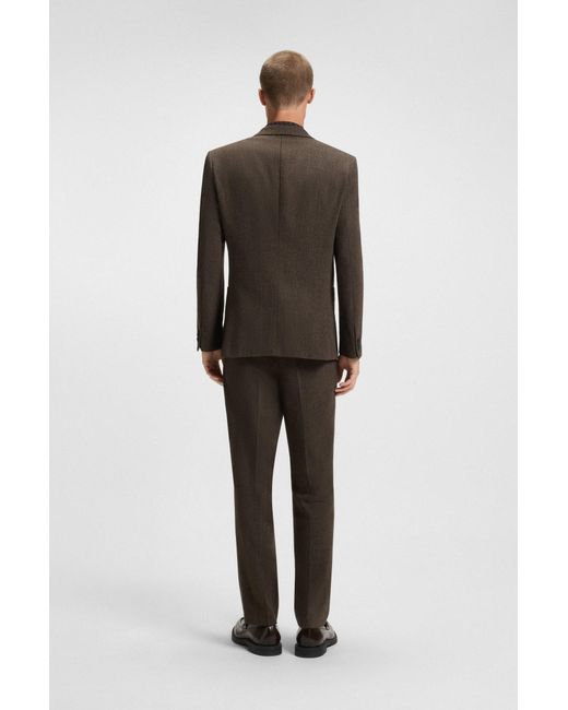 HUGO Extra Slim-Fit Sakko Mit Fischgrätmuster in Black für Herren