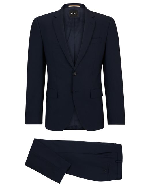 Boss Slim-Fit Anzug aus elastischer Schurwolle in Blue für Herren