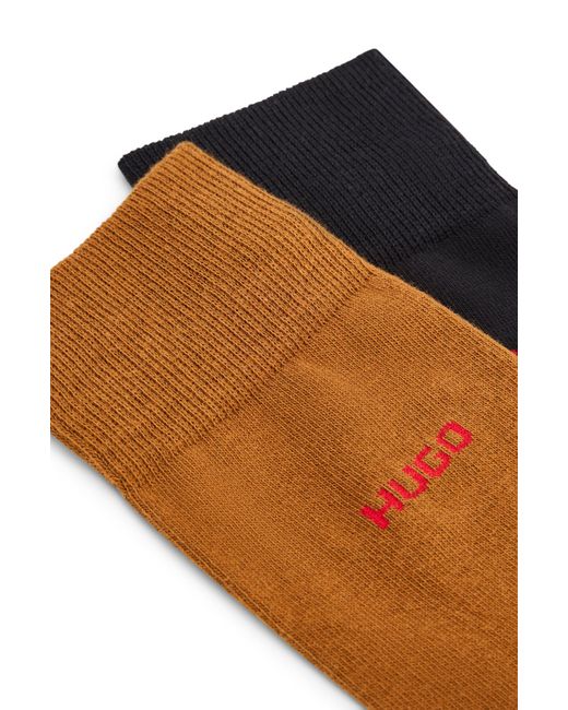 HUGO Brown Two-pack Of Socks In A Cotton Blend for men