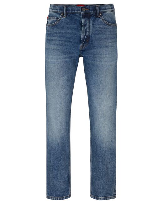 HUGO Tapered-fit Jeans In Blue Stretch Denim for men