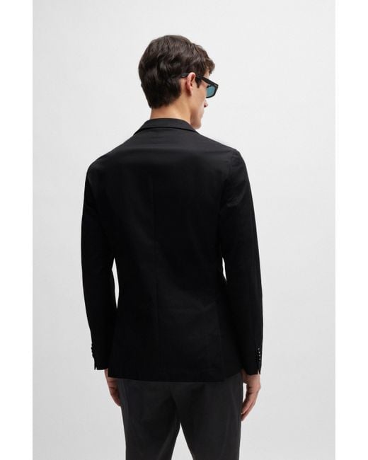 Boss Slim-Fit Zweireiher aus Stretch-Baumwolle in Black für Herren