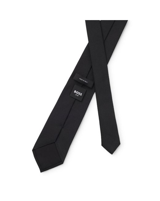 Boss Black Silk Tie With Solid Weave for men