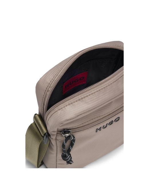 HUGO Gray Crossbody Bag With Contrast Logo for men