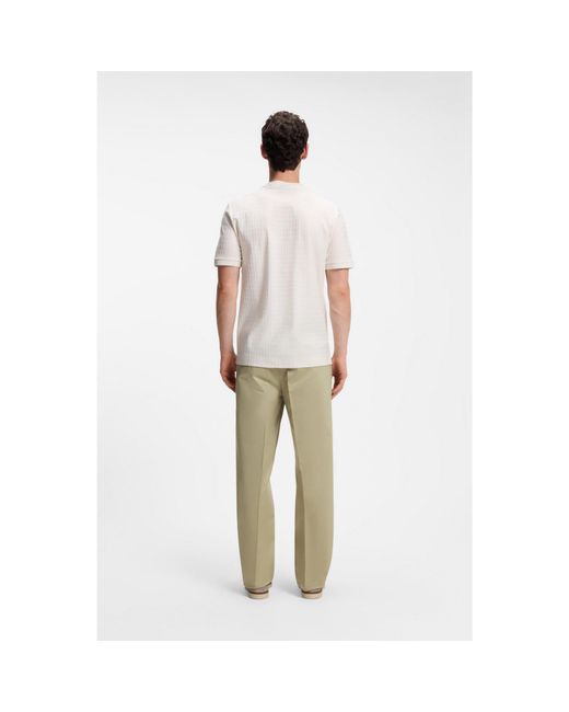 Boss Gray Geometric-Jacquard T-Shirt for men