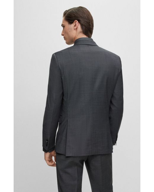 BOSS by HUGO BOSS Slimfit Suit In A Micropattern Wool Blend in Black