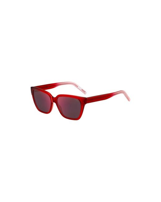 HUGO Red Acetate Sunglasses With Degradé Temples