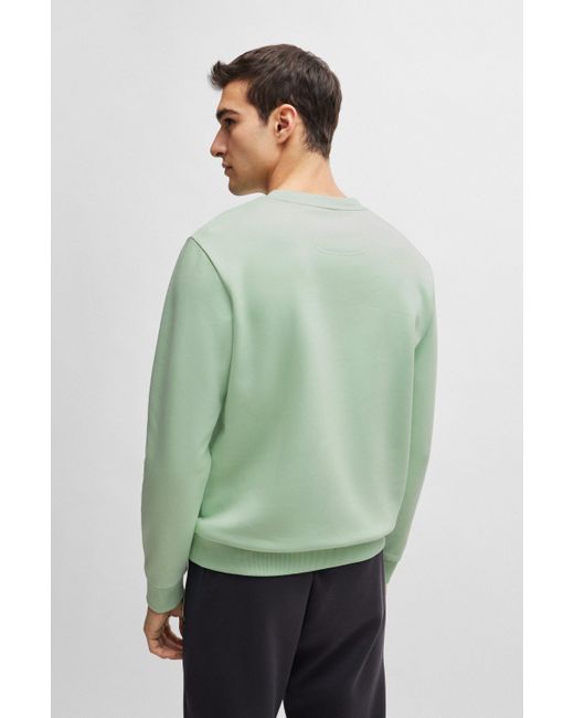 Boss Green Cotton-blend Sweatshirt With 3d-moulded Logo for men