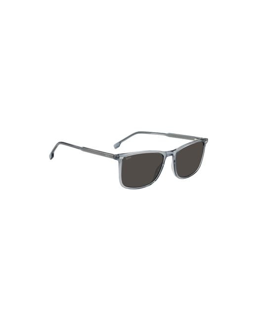 Boss Gray Transparent- Sunglasses With Temple Logo for men