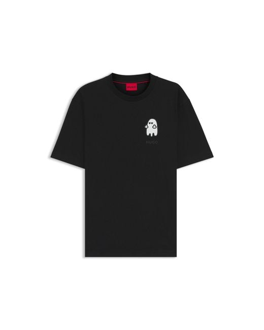 HUGO Black Relaxed-Fit T-Shirt for men