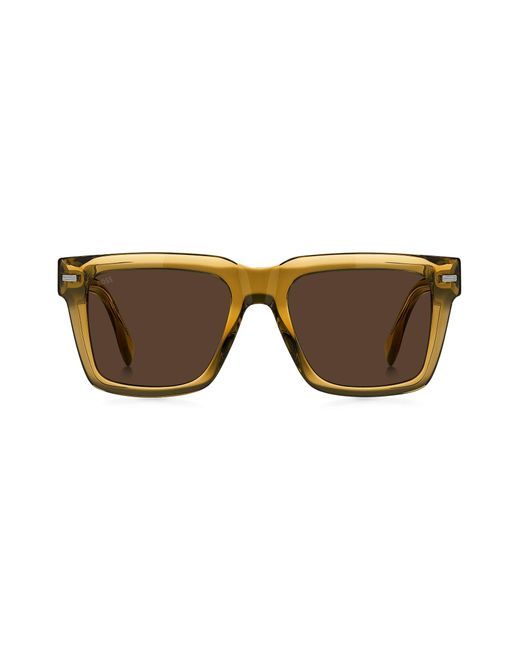 Boss Multicolor Camel Bio-acetate Sunglasses With Patterned Rivets for men