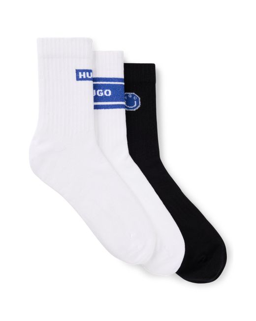 HUGO Dreier-Pack kurze Socken aus Baumwoll-Mix in Blue für Herren
