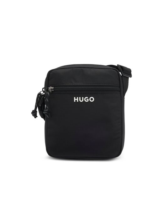 HUGO Black Crossbody Bag With Contrast Logo for men