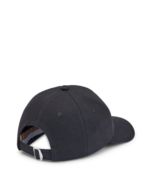 Boss Blue Cotton-blend Cap With Embroidered Double Monogram for men