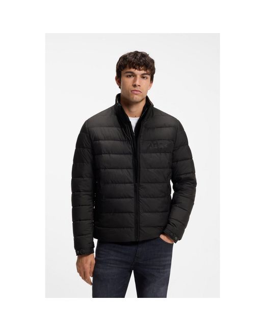 Boss Black Water-Repellent Jacket With Logo Detail for men