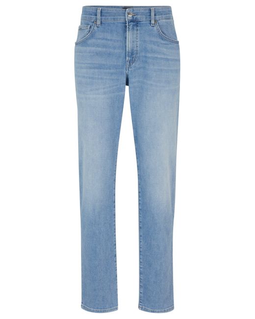 Boss Regular-fit Jeans Van Blauw Denim Met Een Kasjmierachtige Feel in het Blue voor heren