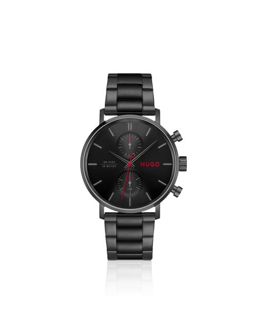 HUGO Black #Takeoff-Plated Watch With Dial for men