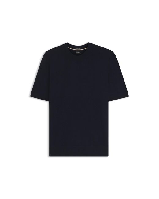 Boss Blue Short-Sleeved Knit T-Shirt for men