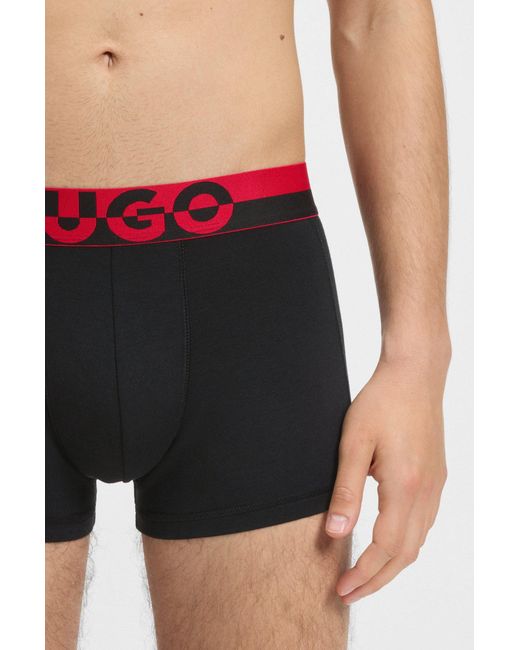 HUGO Set Van Drie Korte Boxers Met Tweedelig Logo Op De Tailleband in het Red voor heren