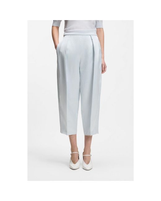 Boss Blue Relaxed-Fit Trousers