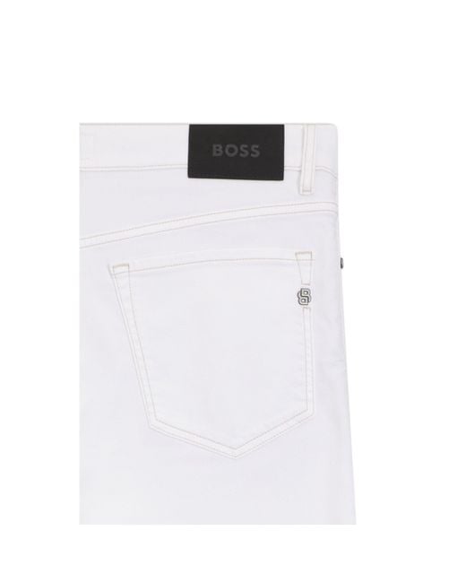 Boss White Five-Pocket Jeans for men
