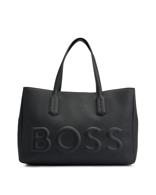 BOSS by HUGO BOSS Tote Bag In Faux Leather With Deed Logo in Black ...