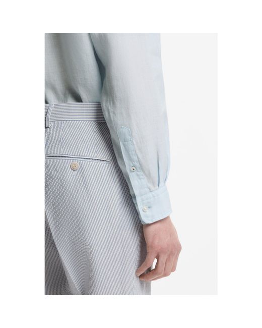 Boss Blue Regular-Fit Button-Down Shirt for men