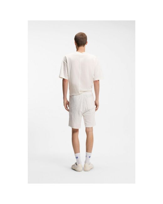 HUGO White Logo-Flag T-Shirt for men