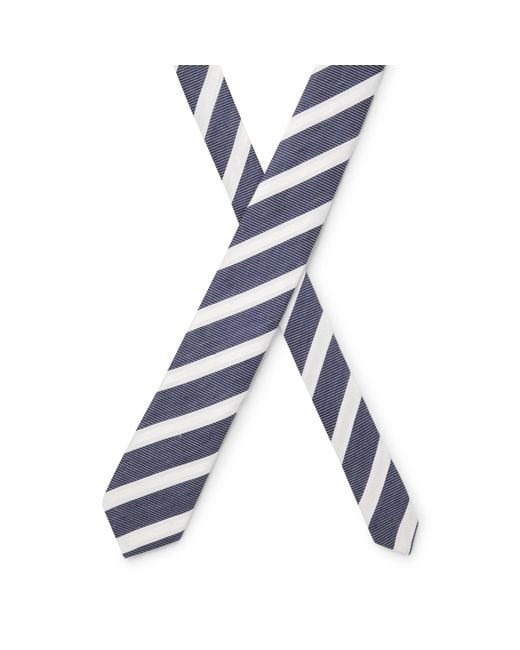 Boss Blue Diagonal-Stripe Tie for men