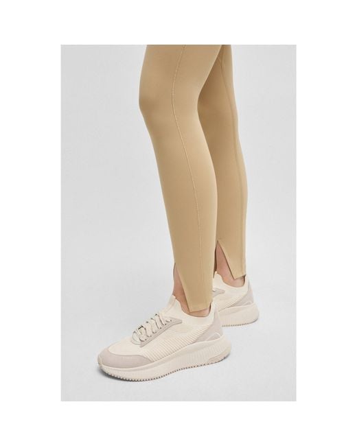 Boss Natural Ttnm Evo Trainers With Knitted Uppers And Suede Trims