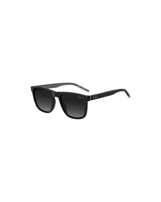 HUGO Black Matte- Sunglasses With Patterned Temples for men