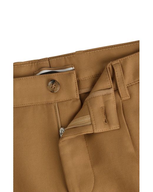 Boss Natural Straight-fit Trousers In Cotton for men