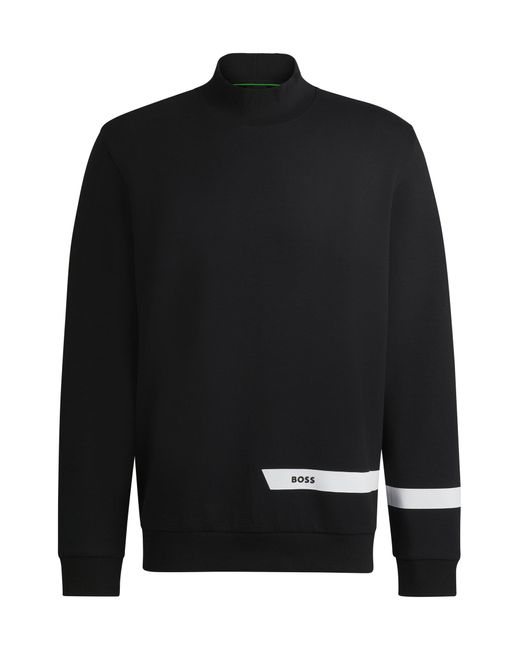 Boss Sweatshirt Aus Stretch-Baumwolle Mit Logo-Detail in Black für Herren