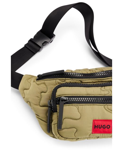 BOSS by HUGO BOSS Belt Bag With Embroidered Camouflage Pattern in Gray
