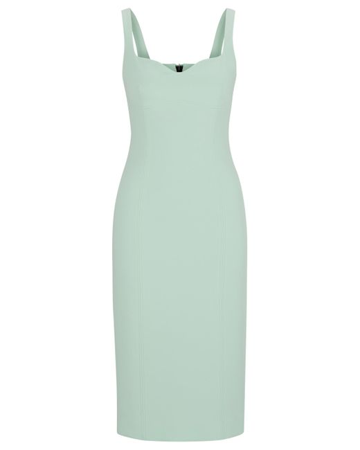 13028 Green Sleeveless Midi Dress