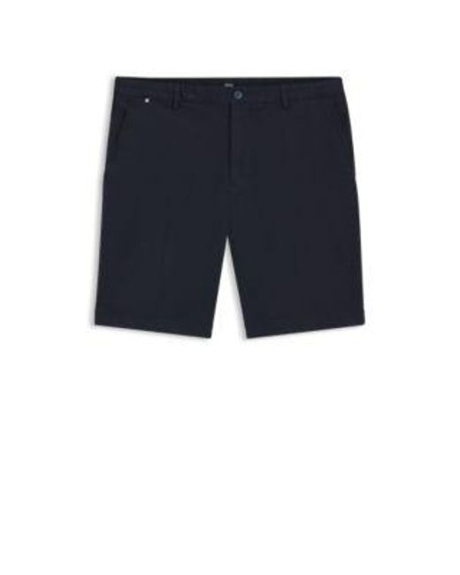 Short Slim en gabardine de coton stretch Boss pour homme en coloris Blue