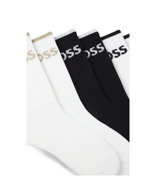 Boss Black Six-Pack Of Ribbed Short Socks for men