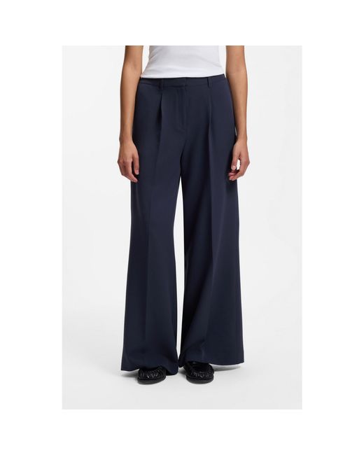 Boss Blue Wide-Leg Trousers