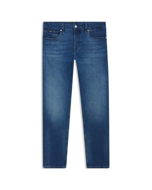 Boss Delaware Slim-fit Jeans In Blue Cashmere-touch Denim for men