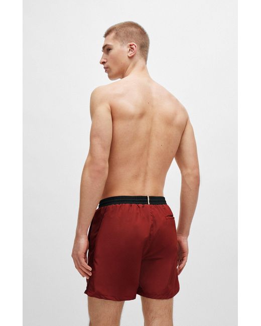 Boss Red Quick-dry Swim Shorts With Contrast Details for men