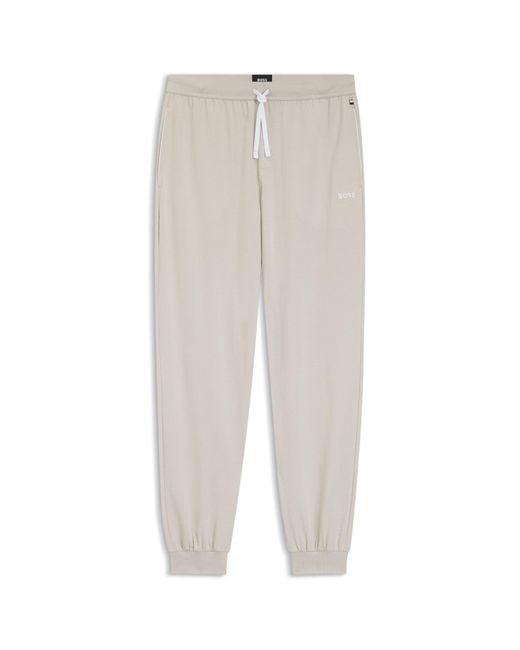 Boss White Cuffed Tracksuit Bottoms for men