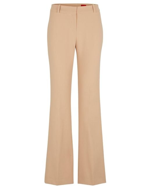 HUGO Regular-Fit Broek Met Bootcut Pijpen Van Stretchmateriaal in het Natural
